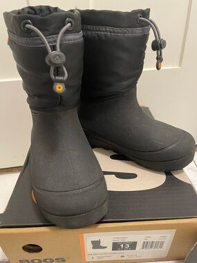BOGS Kids Snow Shell Winter Boots Black Size 13 Waterproof -30°C EU 30